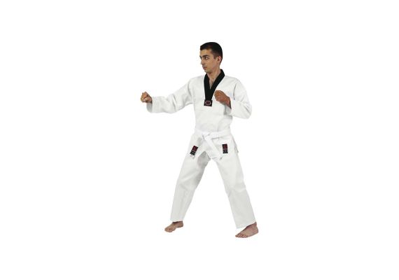 ΣΤΟΛΗ TAEKWONDO GI 190cm ΛΕΥΚΗ MAΥΡΟ V & ΖΩΝΗ