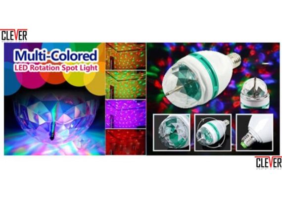 Φωτορυθμική λάμπα LED βιδωτή Ε 27 για disco πάρτυ 