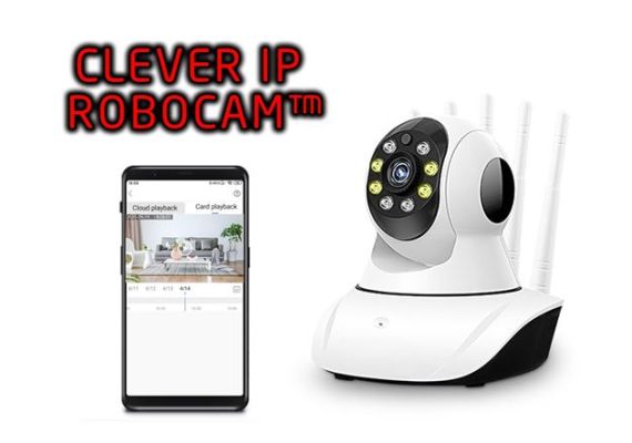 Clever IP Robocam™ – Ip WiFi κάμερα ρομποτική περιστρεφόμενη 360° – HD ανάλυση 960p – 2MP φακό με αισθητήρα 1/4 CMOS – Ανίχνευση κίνησης – ONVIF – Ειδοποιήσεις alarm στο κινητό – Live παρακολούθηση