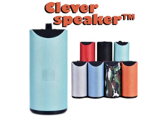 Clever Speaker™ – Φορητό Ηχείο Bluetooth – Bluetooth 4.2 – Θύρα Micro SD – Είσοδος AUX 3.2mm – USB 2.0 – Mπαταρία 1200mah – 10w Iσχύς Ηχείου – 3 ώρες συνεχόμενη αναπαραγωγή – Ενσωματωμένο μικρόφωνο 