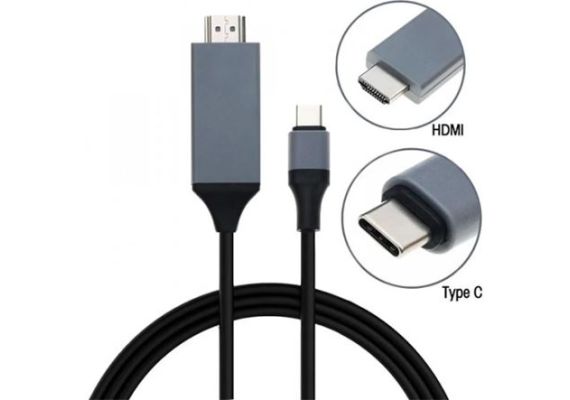 Καλώδιο Type-C σε HDMI 2μ. για σύνδεση κινητού ή tablet με την τηλεόραση HD