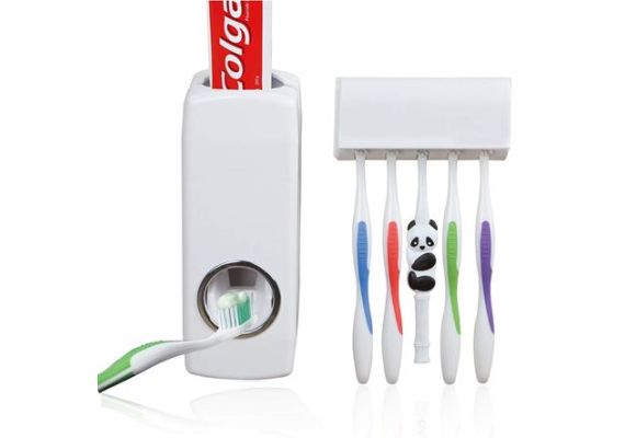 Αυτόματη συσκευή δοσομετρητής για οδοντόκρεμες και βάση στήριξης για 5 οδοντόβουρτσες 