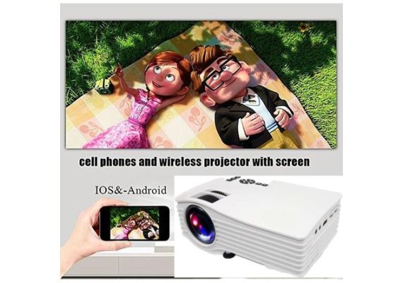 Προτζέκτορας 1200 LUMENS - WIFI  - Home Cinema Projector LED FULL HD με Ενσωματωμένα Ηχεία + Ρύθμιση FOCUS + Κλίσης-Διαγώνιος οθόνης προβολής από 80 έως 260cm.  - Ιδανικός για Φροντιστήρια