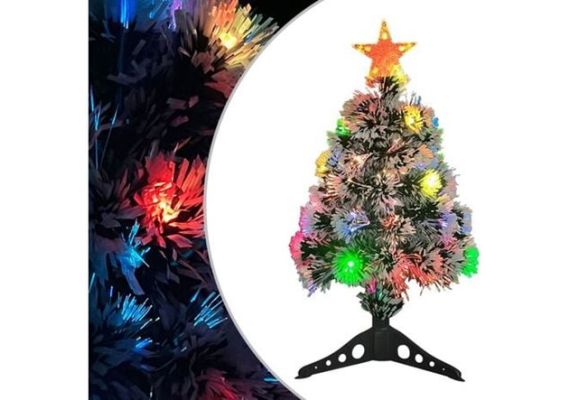 Χριστουγεννιάτικο δέντρο μίνι ρεύματος με πολύχρωμες οπτικές ίνες 55cm