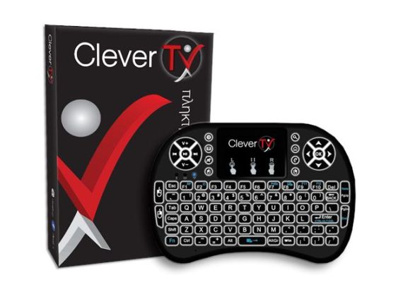 CleverTV Πληκτρολόγιο και Ποντίκι (2σε1) - Ασύρματο Μίνι Backlight Φωτειζόμενο Πληκτρολόγιο + Touchpad για CleverTV1-TV2-TV4 - Εμβέλεια 10 μ. 