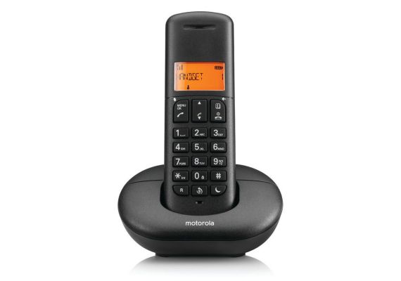 Motorola E221 Μαύρο Ασύρματο τηλέφωνο με φωτιζόμενη οθόνη, call block, Do Not Disturb και 50 μνήμες