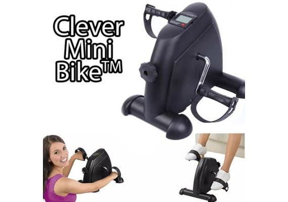 Clever Mini Bike™ – Μίνι ποδήλατο γυμναστικής που χωράει παντού – Ρυθμιζόμενη αντίσταση – Αντιολισθητικές βάσεις – Ιμάντες από καουτσούκ στα πετάλια – Οθόνη LCD – Μετρήσεις απόστασης, θερμίδων, χρόνου