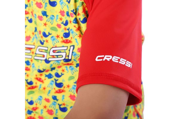 Cressi Aqua Pets Rash Guard Προστατευτικό μπλουζάκι - Κόκκινο/Κίτρινο