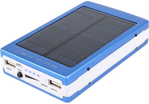 Power bank με ηλιακό φορτιστή και φακός 20 Led Solar 20000mAh Μπλε Eboot ES20000