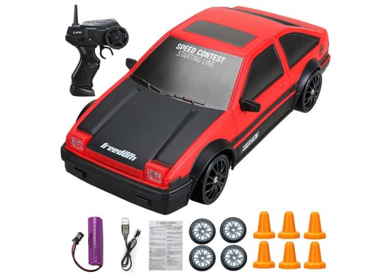 Remote Control Drift Car 2.4GHz 1:24 Scale 4WD 15KM/H με επαναφορτιζόμενη μπαταρία λιθίου – κόκκινο