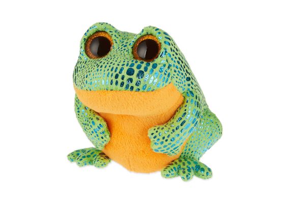 TY Plush Frog Green with Glitter eyes Speckles 15cm