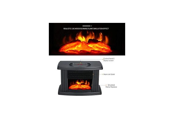 Mini Τζάκι Αερόθερμο με Εφέ Φλόγας Flame Heater 1000W OEM 4356