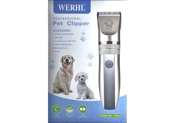 ​Επαναφορτιζόμενη Κουρευτική Μηχανή για Κατοικίδια Professional Pet Clipper WERHL WL-11006