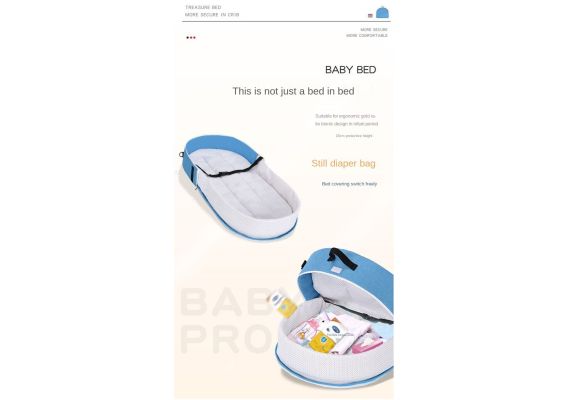 Φορητό αναδιπλούμενο κρεβατάκι μωρού με κουνουπιέρα 80x40x46cm Baby Portable Bed Shoulder Bag