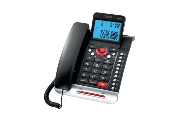 Ενσύρματο τηλέφωνο δίγραμμο με αναγνώριση κλήσης Μαύρο GCE6211T