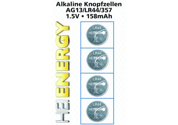 Heitech 04000537 Αλκαλικές μπαταρίες 4 τμχ AG13 / LR44 / 357 1.5 V