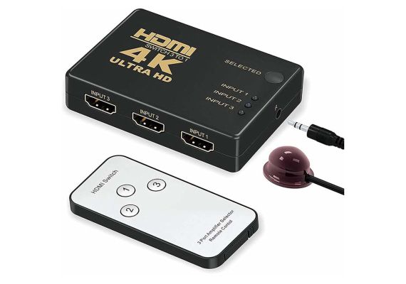 Osio HDVS-301 HDMI switch 3 σε 1, 4K με τηλεχειριστήριο και μάτι