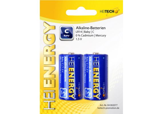 Heitech 04002077 Αλκαλικές μπαταρίες 2 τμχ Baby / C