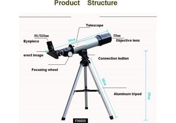 ​Αστρονομικό Τηλεσκόπιο με Zoom 90x, Τρίποδο & Διόπτρα για Παιδιά και Αρχάριους Telescope F36050