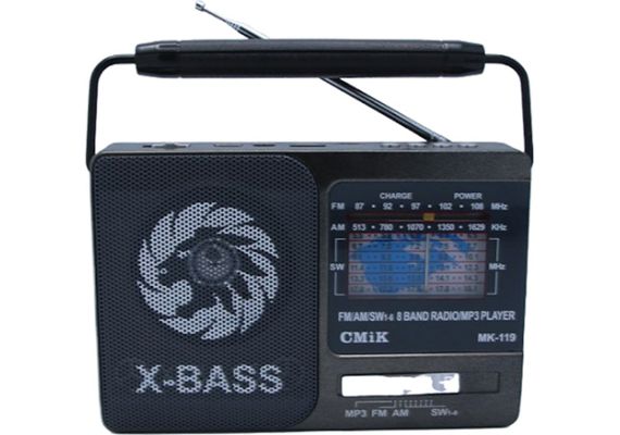 ​Φορητό Ραδιόφωνο Επαναφορτιζόμενο με USB Μαύρο CMIK MK-119