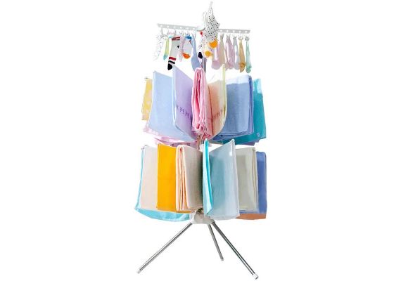 ​Πτυσσόμενη απλώστρα ρούχων δαπέδου μεταλλική 3 επιπέδων 170 cm Laundry Dryer ADS-1158