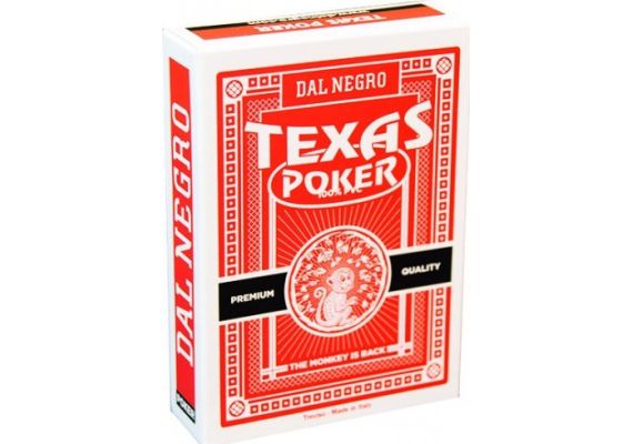 ​Τράπουλα Πλαστική Κόκκινη 100% PVC Dal Negro Texas Poker Index 2 Red