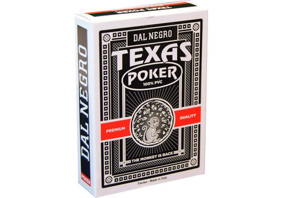 ​Τράπουλα Πλαστική Μαύρη 100% PVC Dal Negro Texas Poker Index 2 Black