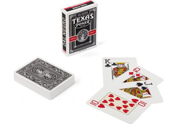 ​Τράπουλα Πλαστική Μαύρη 100% PVC Dal Negro Texas Poker Index 2 Black