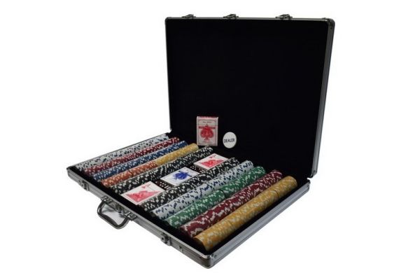 ​Βαλίτσα Αλουμινίου Με 1000 Μάρκες Πόκερ με Ζάρια και 3 Τράπουλες Χάρτινες Supergifts 700196