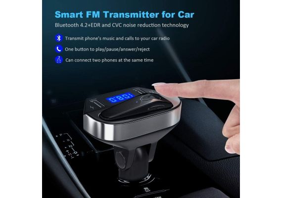 Πομπός Bluetooth USB MP3 Player, FM Transmitter, και Φορτιστής Αυτοκινήτου με Ακουστικό Hands-free