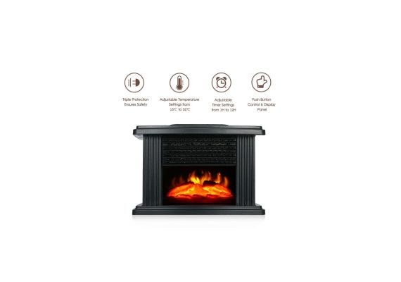 Mini Τζάκι Αερόθερμο με Εφέ Φλόγας–Flame Heater 1000W