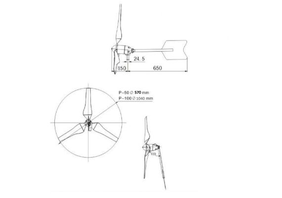 Ανεμογεννήτρια 200 Watt 12V με Ρυθμιστή Φόρτισης - Wind Turbine Jet 200FS