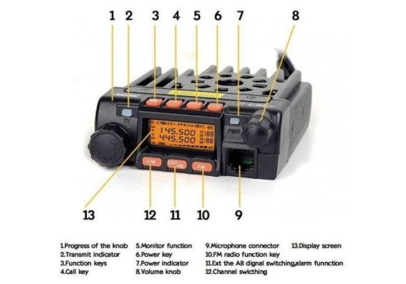 Πομποδέκτης αυτοκινήτου/βάσης VHF/UHF KT-8900 QYT