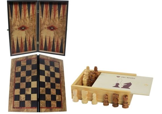 ​Τάβλι-Σκάκι δίχρωμο οξιά με εκτύπωση ελιά 30Χ30cm με ξύλινα πιόνια 6,5cm SuperGifts 501801MK02847