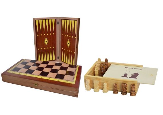 Τάβλι-Σκάκι ταξιδίου δίχρωμο οξιά 38Χ38cm με ξύλινα πιόνια 6,5cm SuperGifts 50130202847