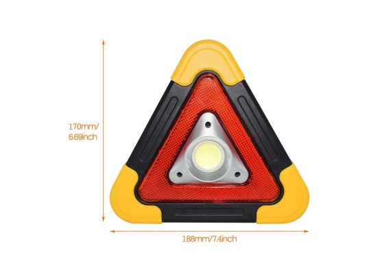 Επαναφορτιζόμενο Τρίγωνο Ασφαλείας & Φακός LED με Ηλιακό Πάνελ HB-6609