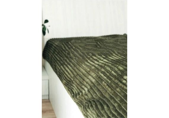 ​Κουβερλί βελούδινο 200x230 cm με λωρίδες από ίνες μπαμπού πράσινο AI ZHI HENG