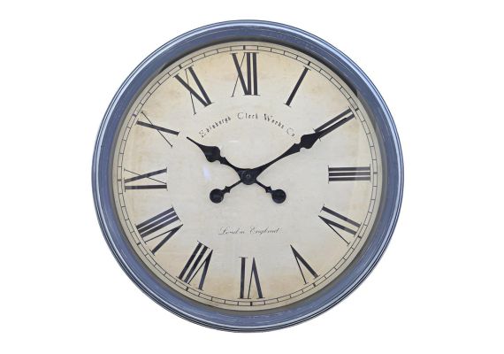 Vintage Πλαστικό στρογγυλό Ρολόι Τοίχου 50cm Blue 1172