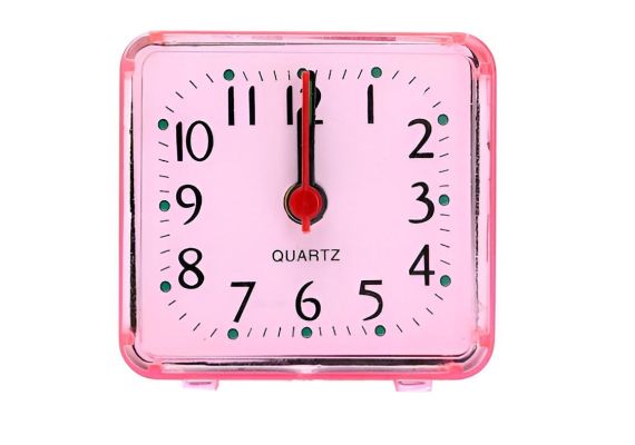 Επιτραπέζιο Αναλογικό Τετράγωνο Ρολόι-Ξυπνητήρι με μπαταρίες 6x5,5cm QUARTZ Κόκκινο