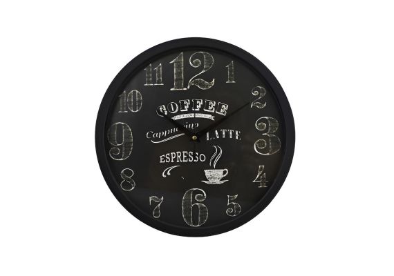 Μοντέρνο πλαστικό στρογγυλό Ρολόι Τοίχου 30cm Μαύρο 1786.4