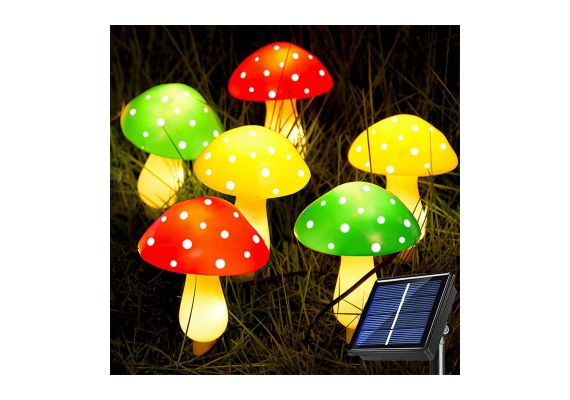 Διακοσμητικά Ηλιακά Φωτιστικά σε Σχήμα “Μανιταριού” - 4 Τεμάχια