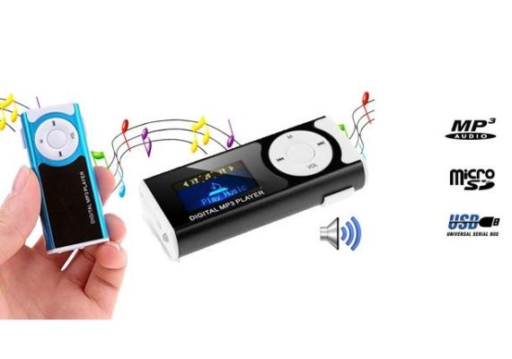 Mini portable MP3 Player MicroSD με ηχείο, οθόνη LCD & φακό LED