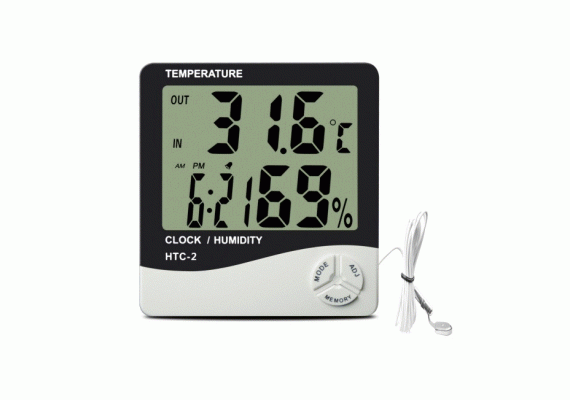 ​Ψηφιακό Θερμόμετρο, Υγρόμετρο Εσωτερικού - Εξωτερικού Χώρου Ακριβείας HTC-2