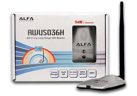 ​Adaptor Δικτύου ασύρματος προσαρμογέας 5dBi ALFA AWUS036H