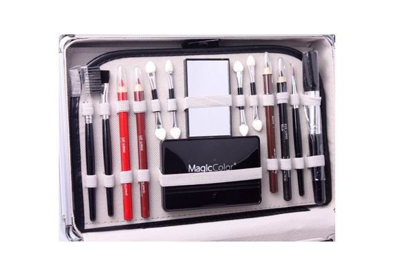 Βαλιτσάκι Μακιγιάζ με Καλλυντικά, Πινέλα, Μανό & Καθρεφτάκι Magic Color Make Up Kit OEM 4264