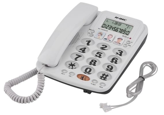 ​Τηλέφωνο 2 γραμμών με μεγάλα πλήκτρα & κλήση έκτατης ανάγκης N-INC KX-2035CID