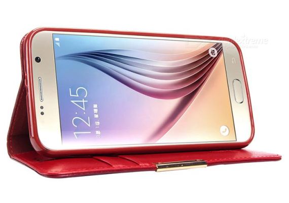 Θήκη για κινητό Samsung Galaxy S6 Edge+ από γνήσιο δέρμα Kalaideng Royale II Red