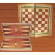 Ξύλινο Τάβλι & Σκάκι Κλασσικό μεγάλο 48 Χ 50 cm
