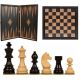 ​Τάβλι - Σκάκι Οξιάς Τύπωμα Καρυδιάς 48Χ48cm + Πιόνια Πλαστικά 7cm Μπέζ-Μαύρο 165gr SuperGifts 501901502106
